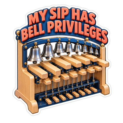 Wooden Practice Keyboard With Silver Bells Art Vinyl Decal Stickers