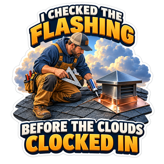 Roofer Checking Flashing Funny Quote Art Vinyl Decal Stickers