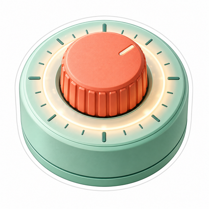 Mint Round Timer with Coral Knob Vinyl Decal Stickers