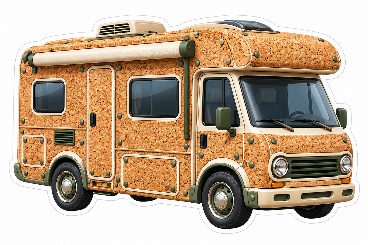 Cork Texture Camper Van Vinyl Decal Stickers