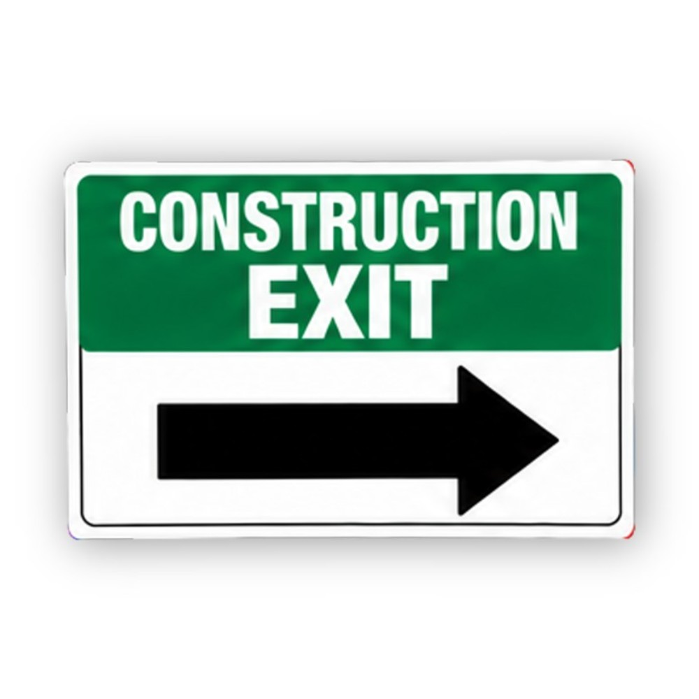 Green Construction Exit Right Arrow Panel Vinyl Decal Stickers