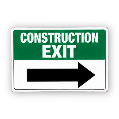 Green Construction Exit Right Arrow Panel Vinyl Decal Stickers