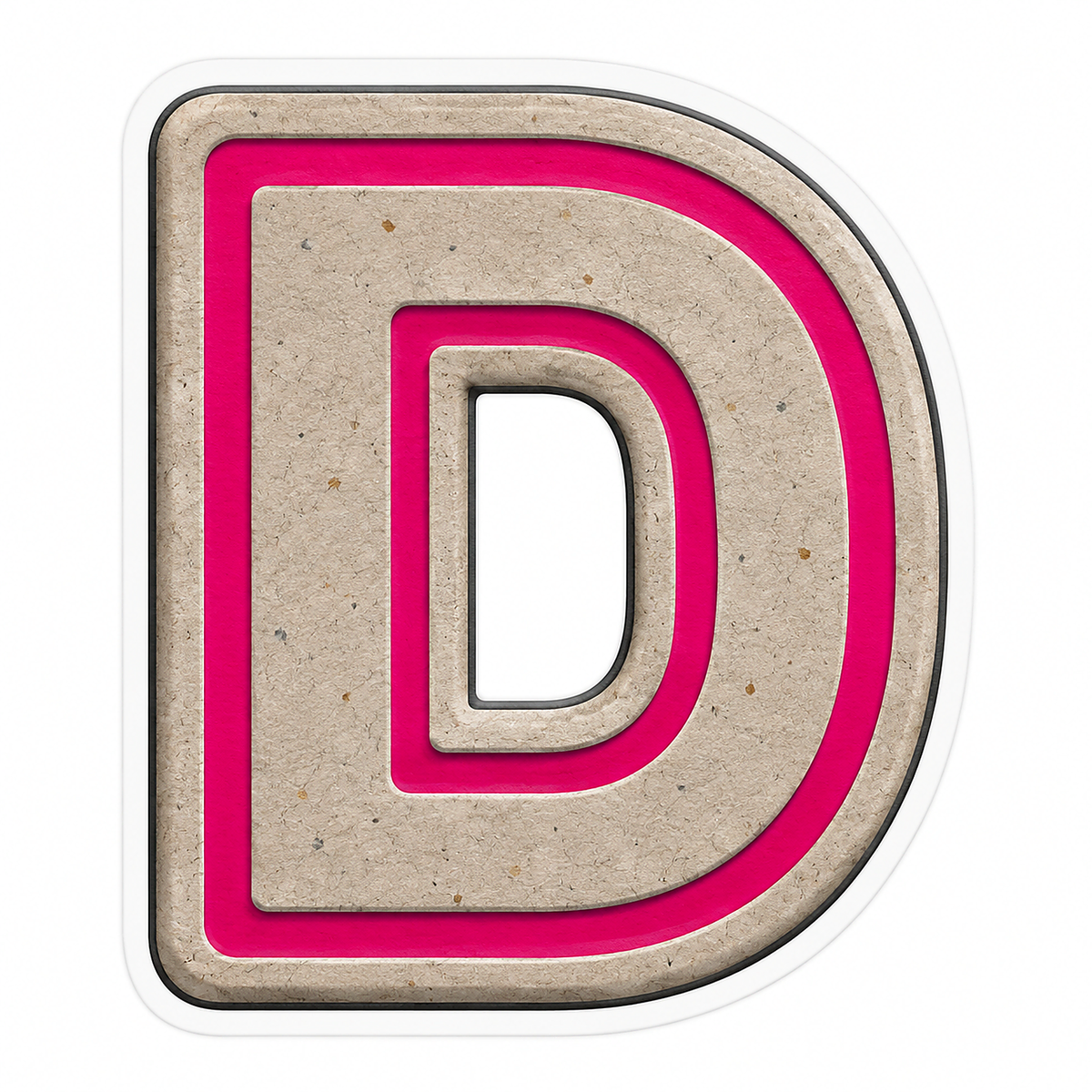 Warm Gray Magenta Stripe Letter D Vinyl Decal Stickers