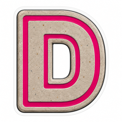 Warm Gray Magenta Stripe Letter D Vinyl Decal Stickers