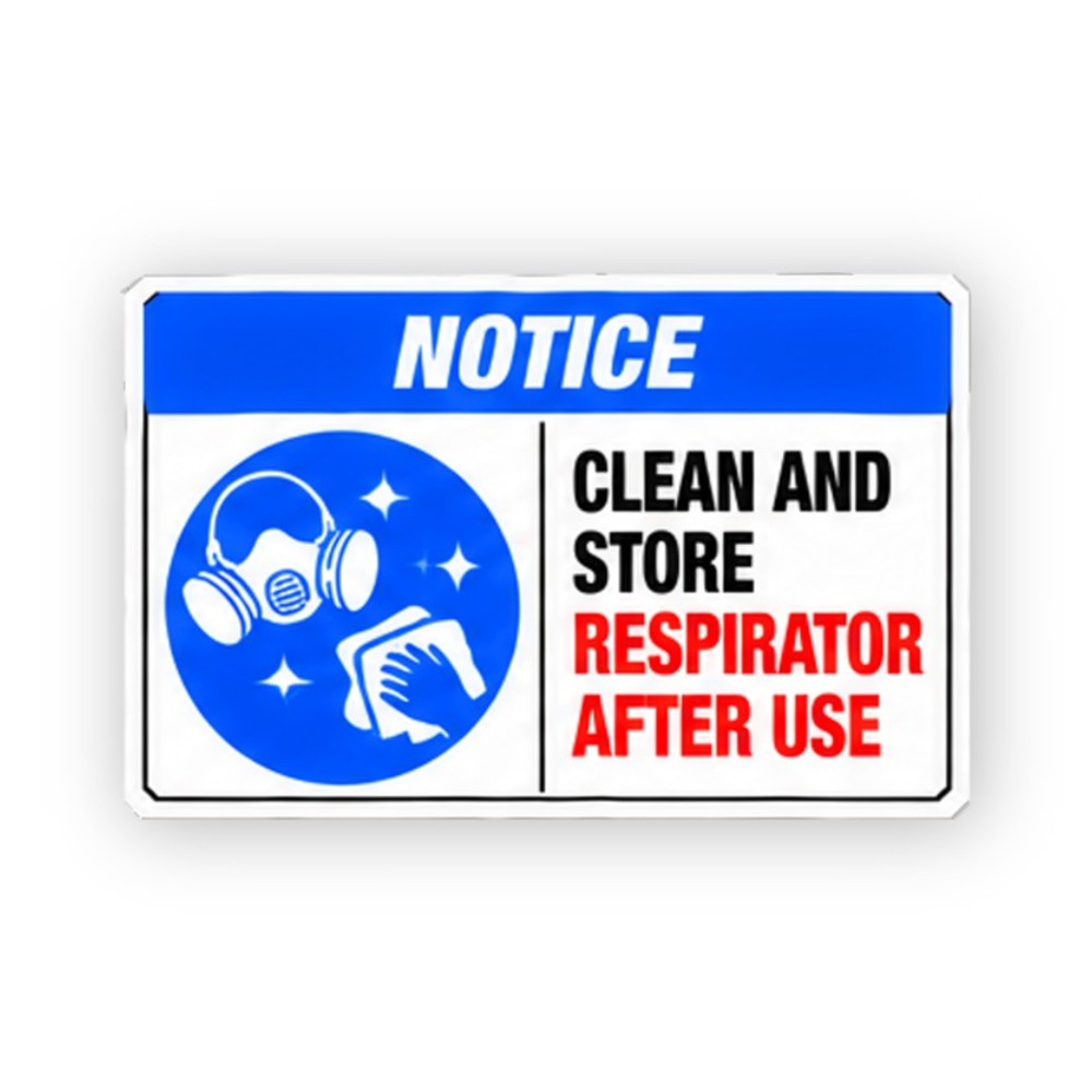 Blue Notice Filter Mask Wiping Hand Panel Vinyl Decal Stickers