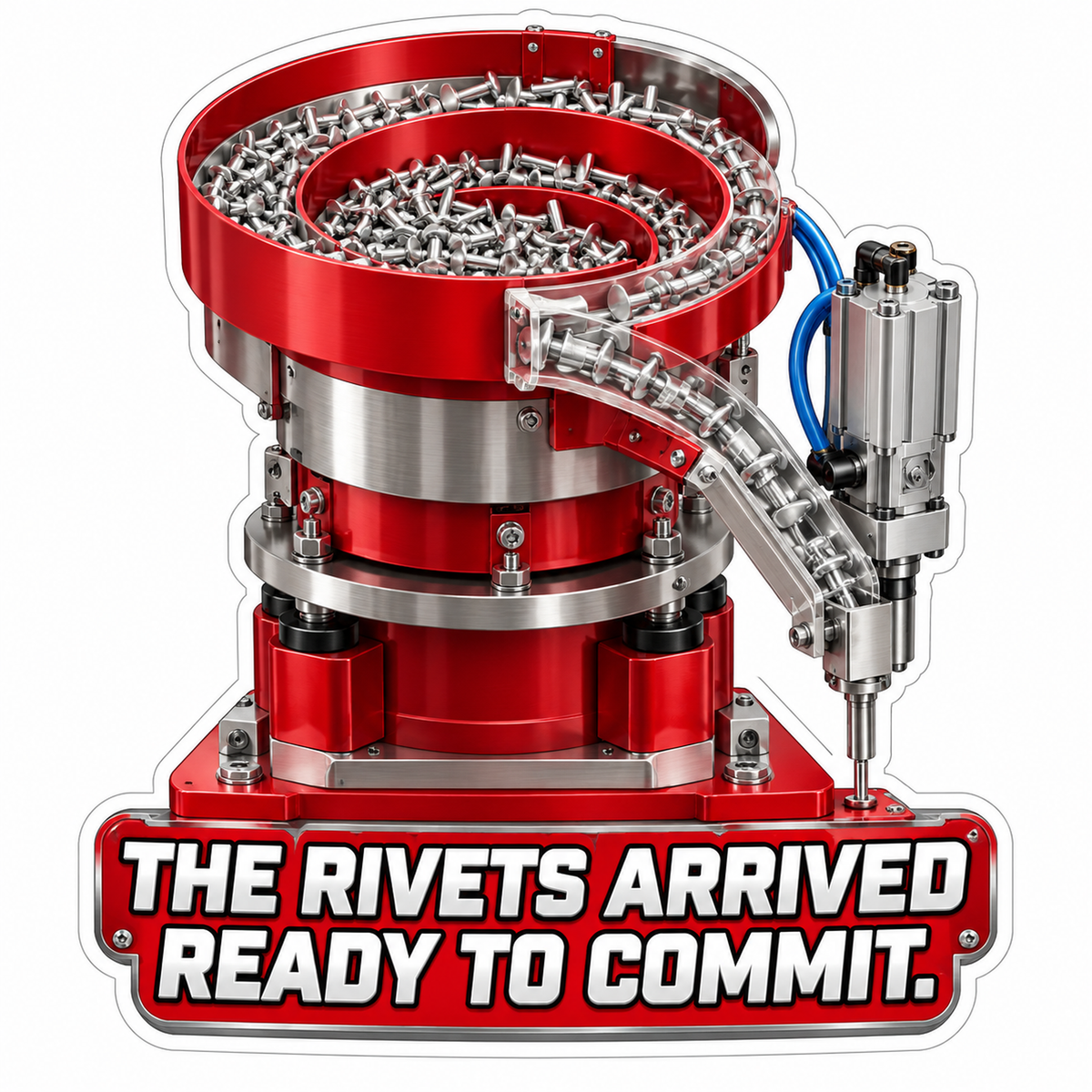 Red Spiral Rivet Feeder Bowl Art Vinyl Decal Stickers