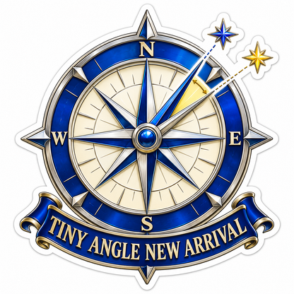 Blue Compass With Star Tipped Needles Art Vinyl Decal Stickers