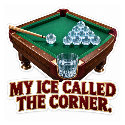 Green Billiard Table Water Humor Art Vinyl Decal Stickers