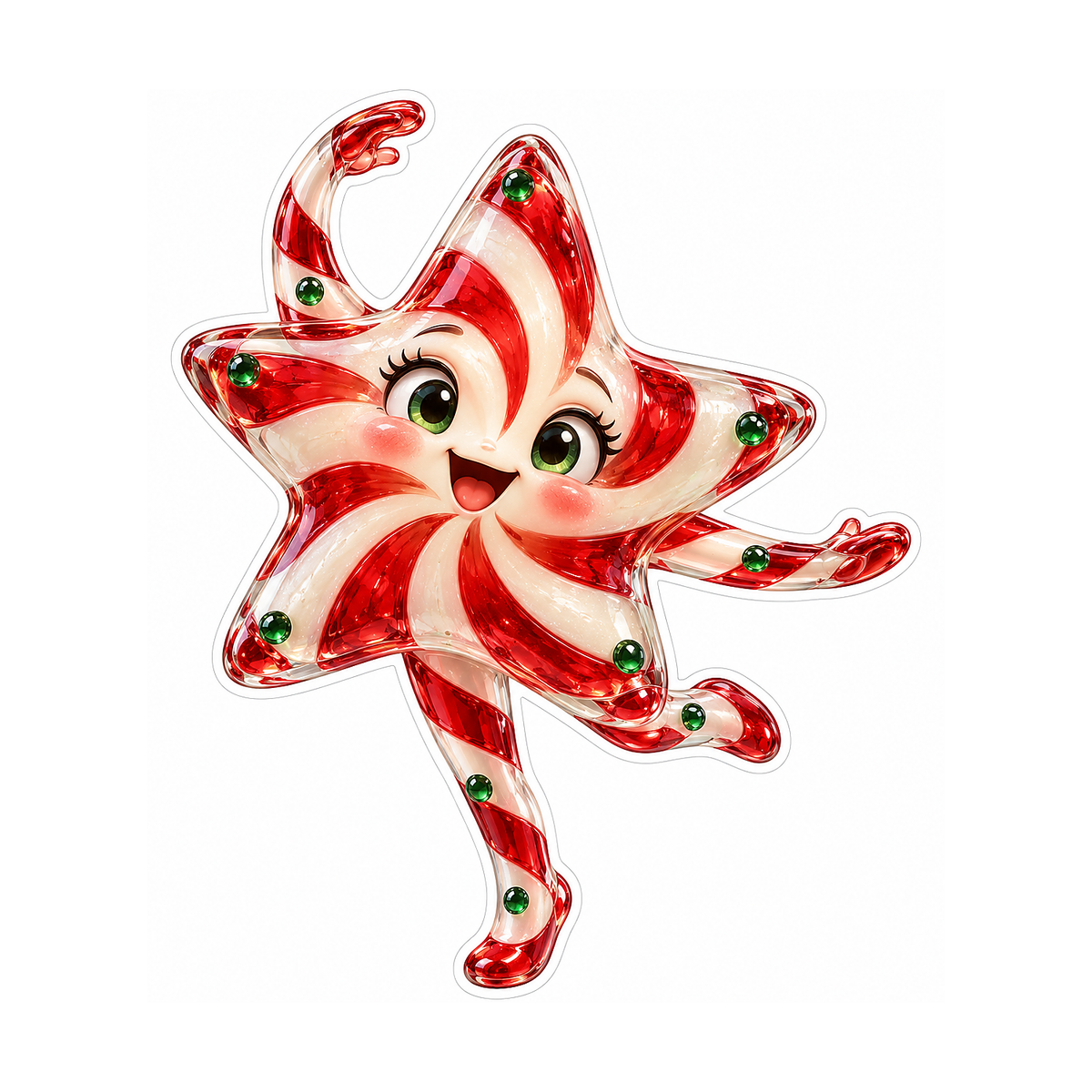 Red White Swirled Dancing Star Art Vinyl Decal Stickers