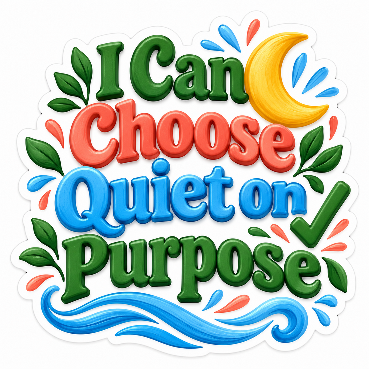 I Can Choose Quiet on Purpose Moon Quote Art Vinyl Decal Stickers