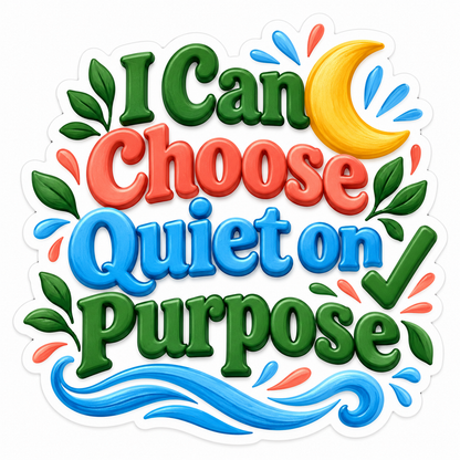 I Can Choose Quiet on Purpose Moon Quote Art Vinyl Decal Stickers