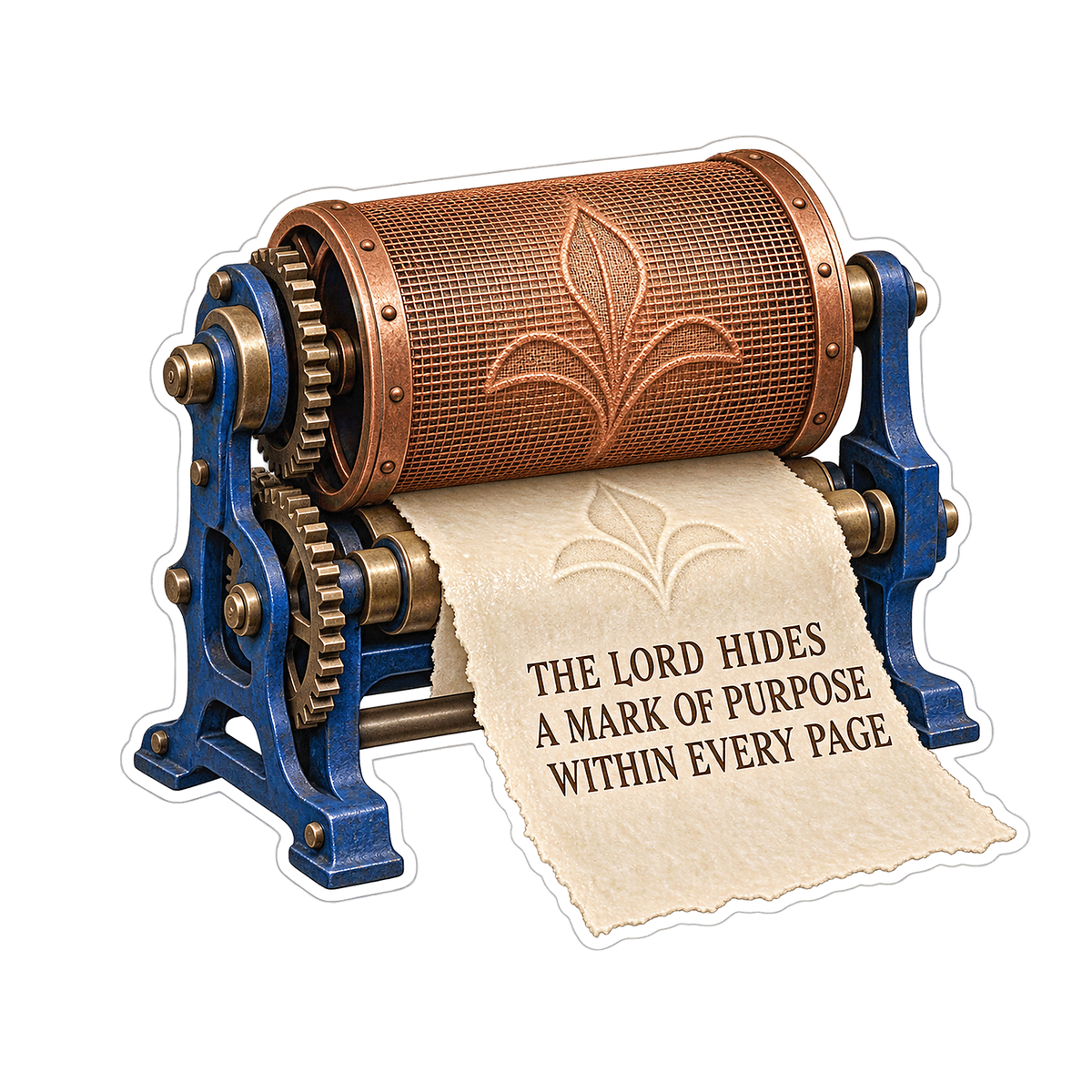 Copper Leaf Print Roller Faith Art Vinyl Decal Stickers