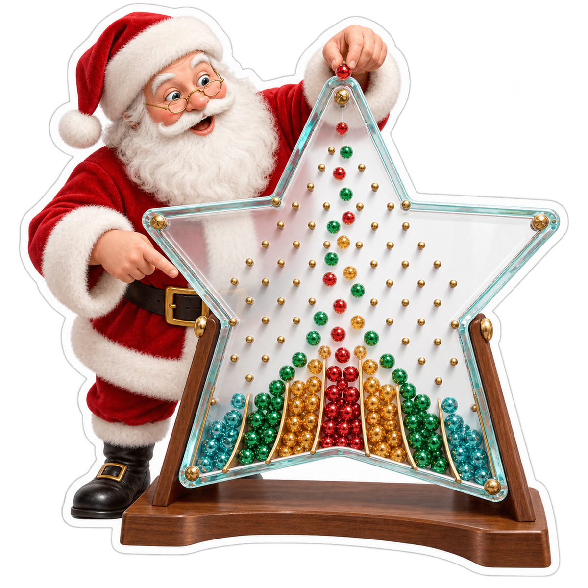 Santa with Star Bead Drop Board Art Vinyl Decal Stickers