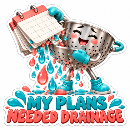 Smiling Colander Calendar Water Drops Art Vinyl Decal Stickers