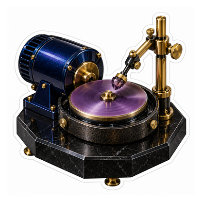 Navy Brass Gem Polishing Machine Vinyl Decal Stickers