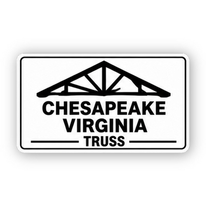 Black Chesapeake Virginia Roof Truss Panel Vinyl Decal Stickers