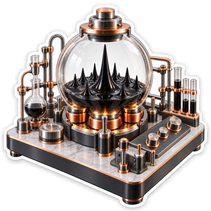 Black Spiked Liquid in Copper Glass Sphere Art Vinyl Decal Stickers