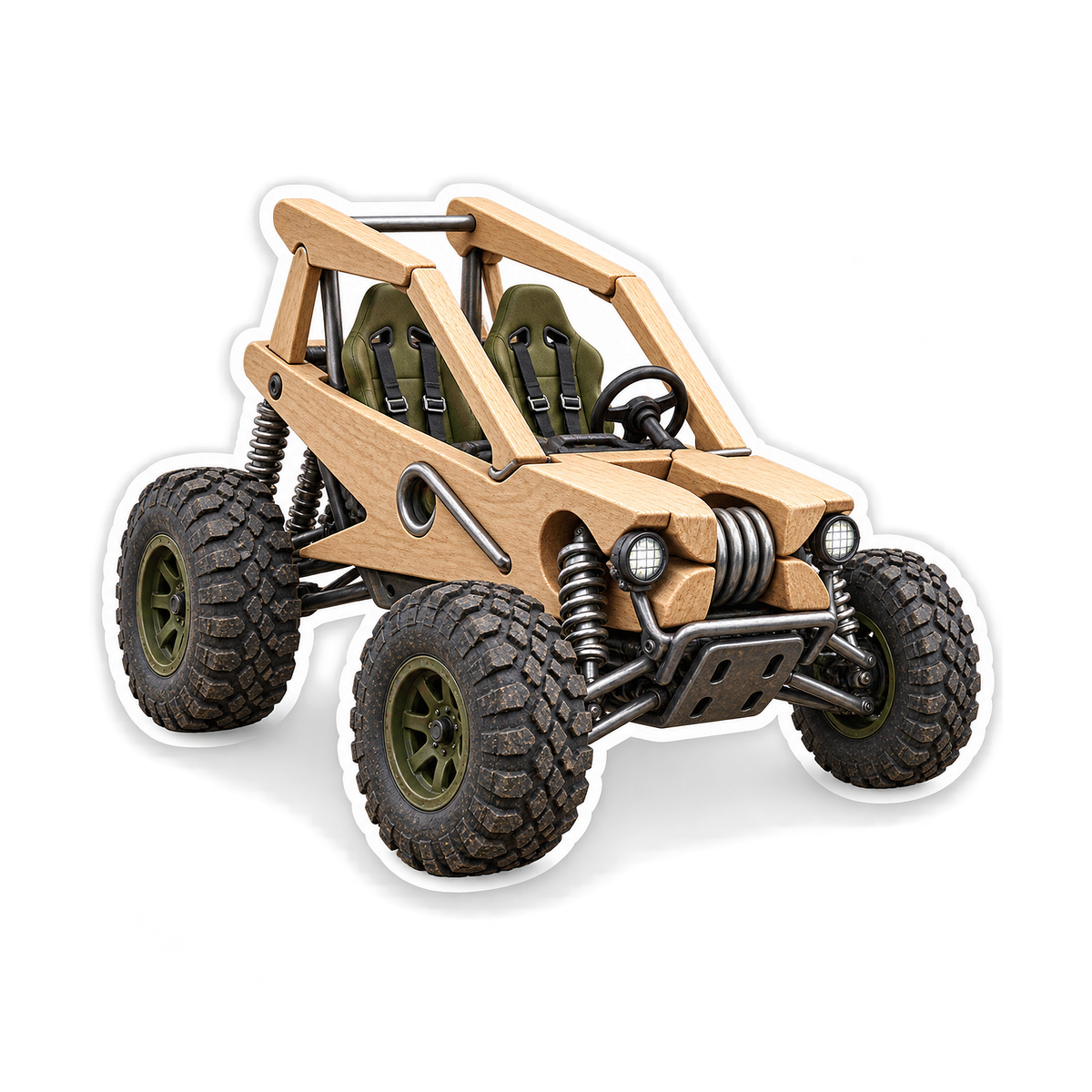 Wooden Clothespin Offroad Buggy Vinyl Decal Stickers