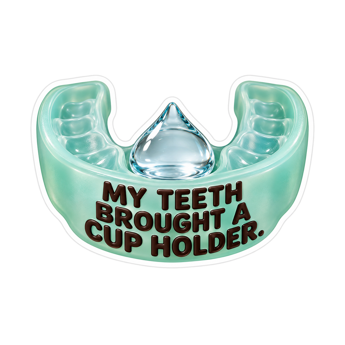 Mint U Shaped Tray with Water Drop Art Vinyl Decal Stickers