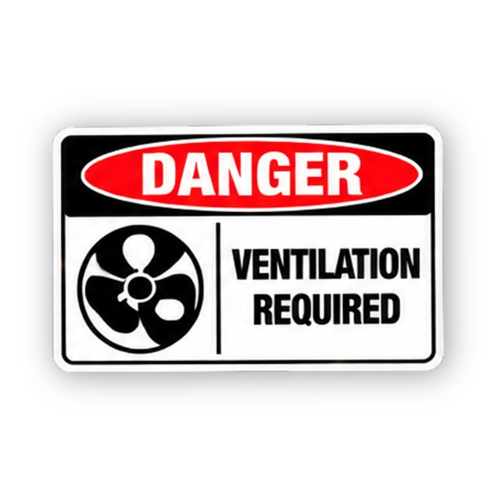 Black Danger Ventilation Four Blade Fan Panel Vinyl Decal Stickers