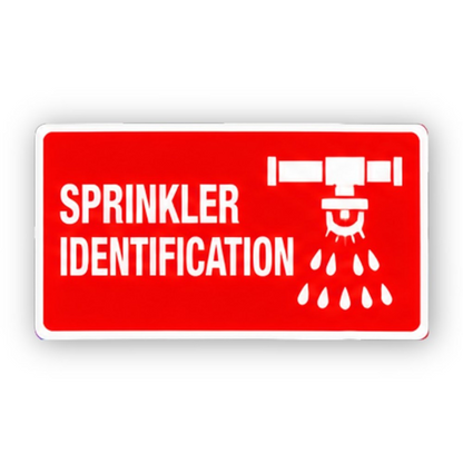 Red Sprinkler Identification White Drops Panel Vinyl Decal Stickers
