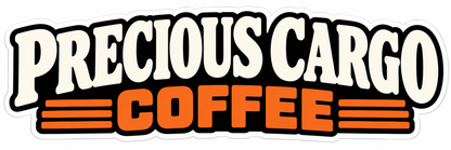 Precious Cargo Coffee Black Orange Lettering Vinyl Decal Stickers