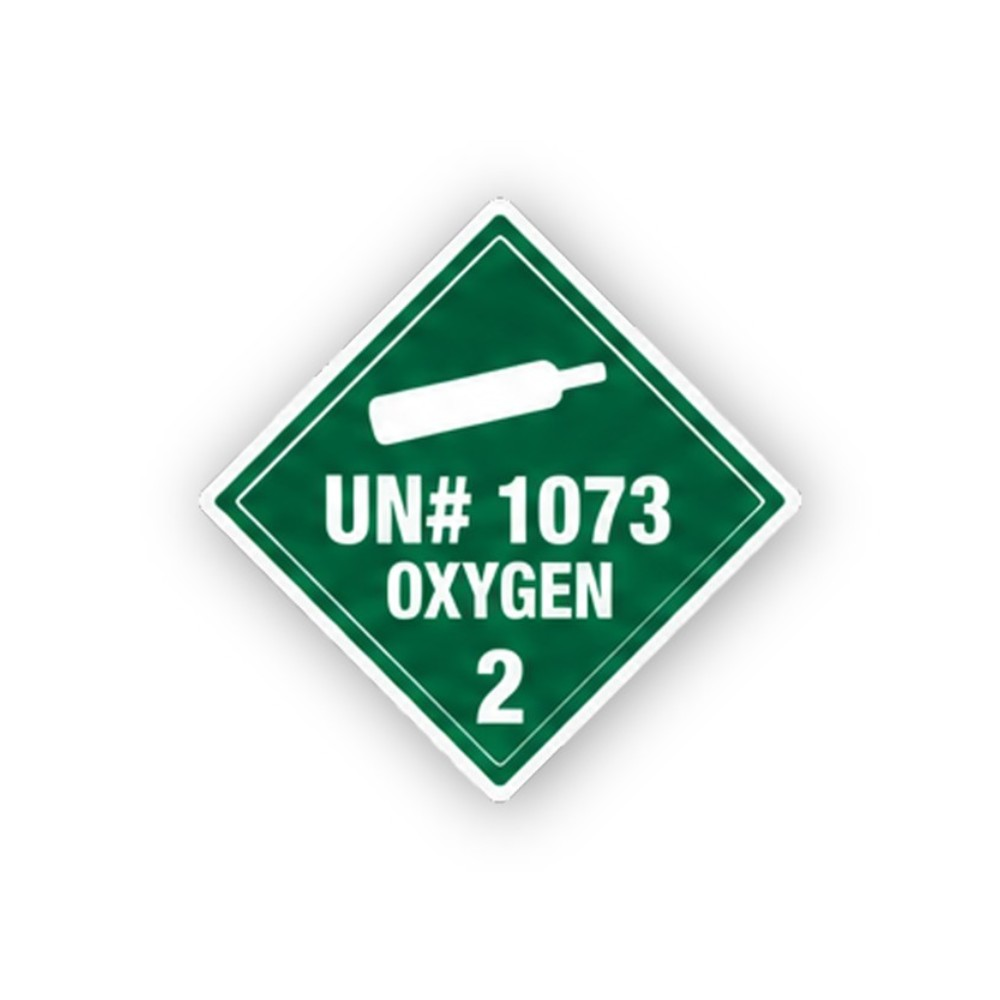 Green UN1073 Oxygen Cylinder Diamond Vinyl Decal Stickers