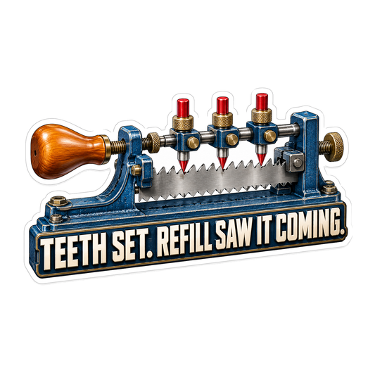 Blue Saw Jig Teeth Set Funny Quote Art Vinyl Decal Stickers