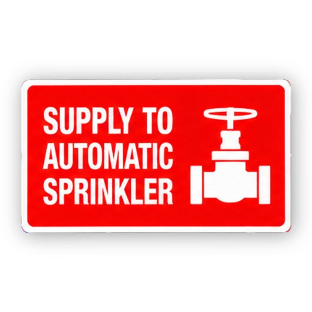Red Sprinkler Supply White Valve Panel Vinyl Decal Stickers