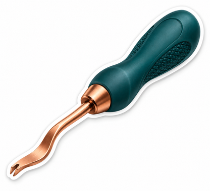 Copper Forked Hand Tool with a Dark Teal Grip Vinyl Decal Stickers