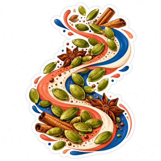 Pumpkin Seeds Cinnamon Colorful Swirl Art Vinyl Decal Stickers