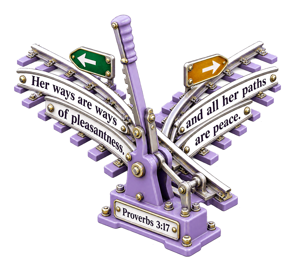 Purple Track Switch Scripture Art Vinyl Decal Stickers