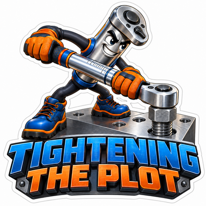 Silver Ratchet Mascot Tightening Metal Bolt Vinyl Decal Stickers