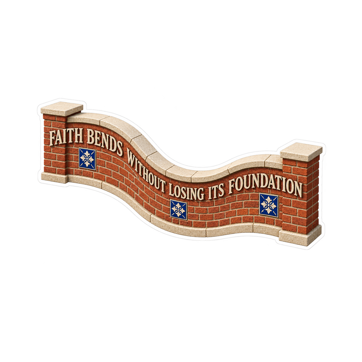 Faith Curved Brick Wall Art Vinyl Decal Stickers