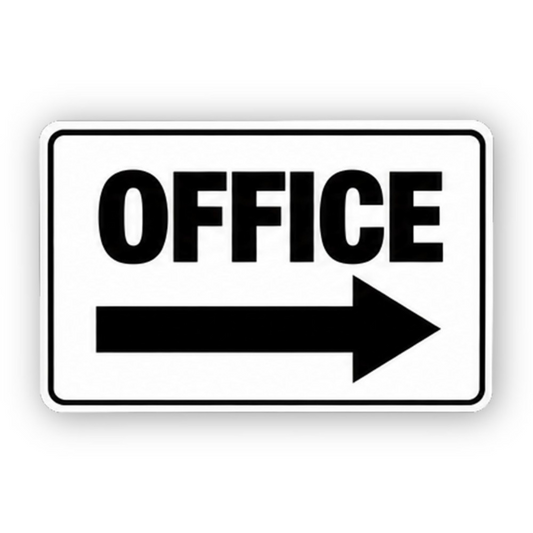 Black Office Right Arrow Rectangle Vinyl Decal Stickers