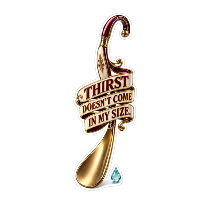 Ornate Golden Shoe Horn with Thirst Quote Vinyl Decal Stickers