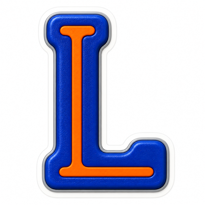 Blue Orange Line Letter L Art Vinyl Decal Stickers