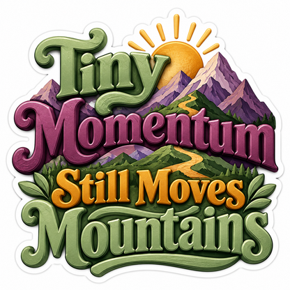 Tiny Momentum Still Moves Mountains Quote Vinyl Decal Stickers