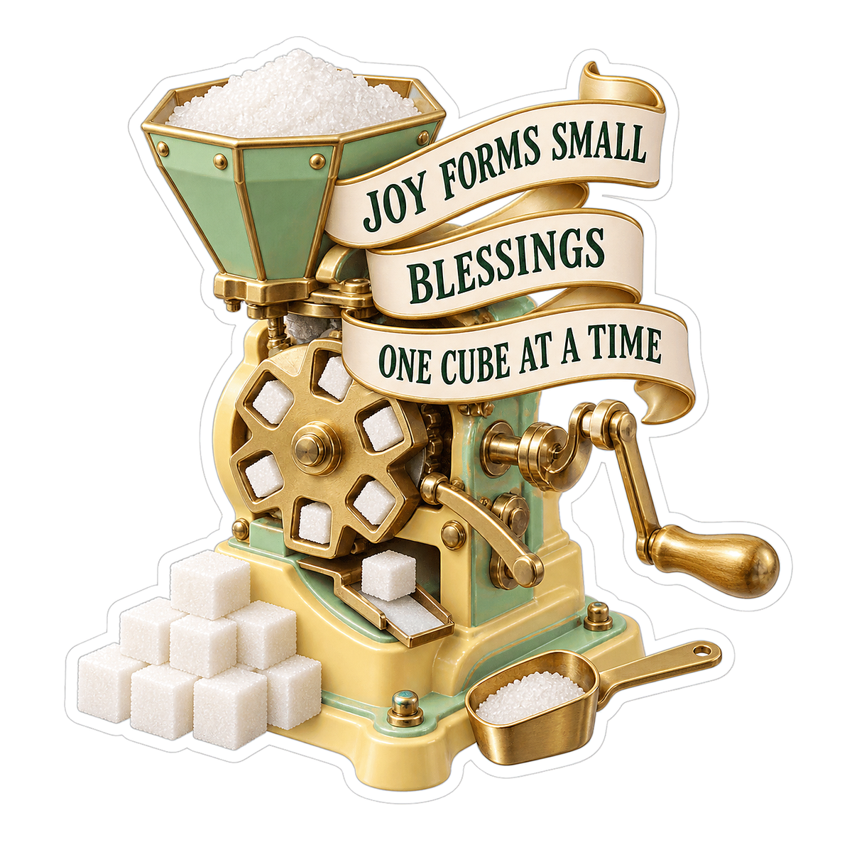 Joy Sugar Cube Machine Art Vinyl Decal Stickers