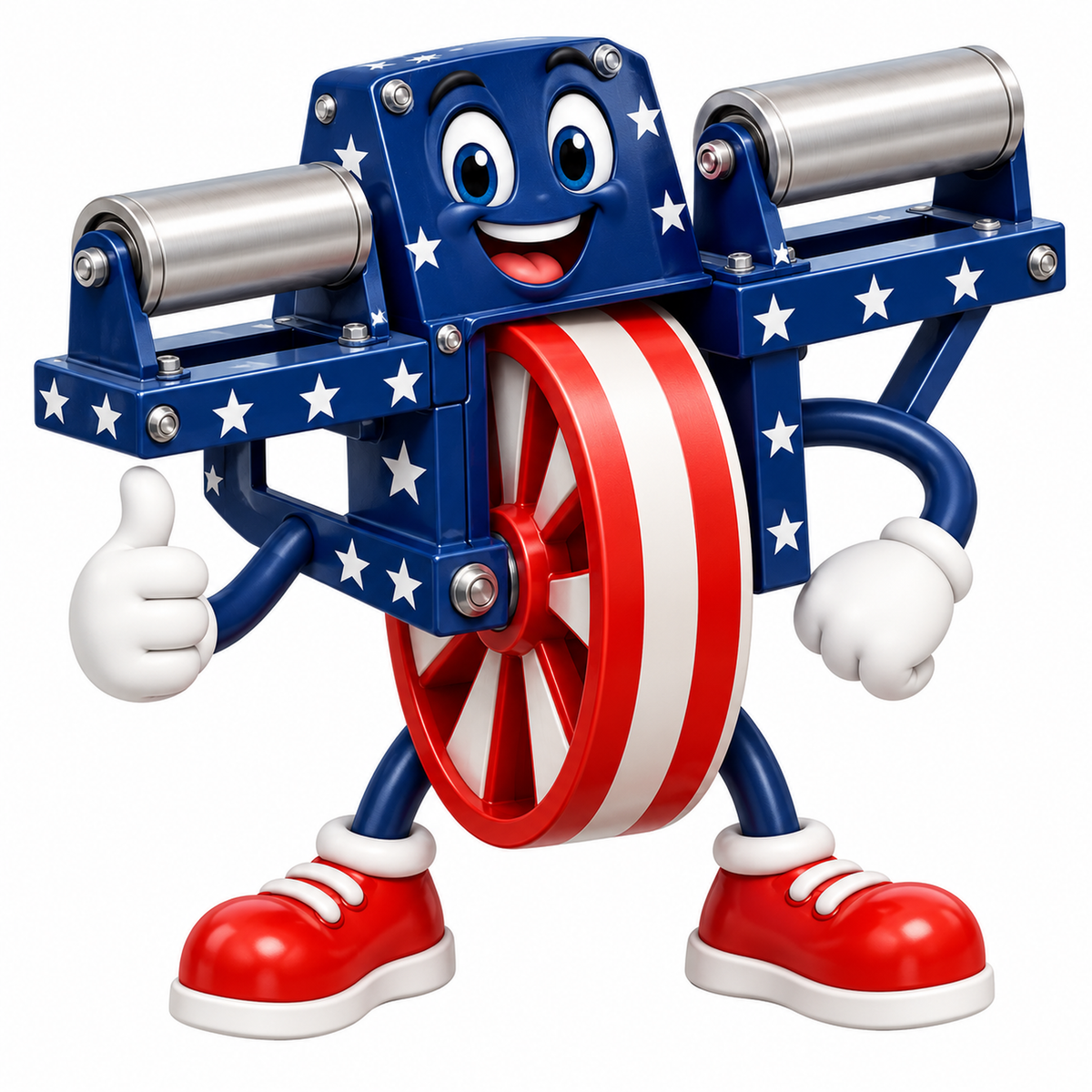 Patriotic Cable Measuring Wheel Character Art Vinyl Decal Stickers
