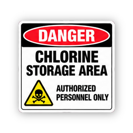 Black Danger Chlorine Storage Skull Portrait Vinyl Decal Stickers