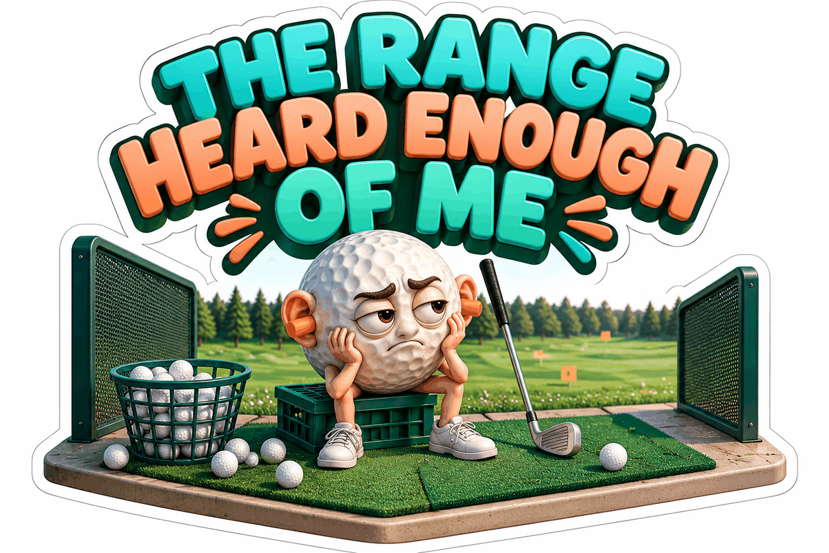 Golf Ball Earplugs Driving Range Quote Art Vinyl Decal Stickers