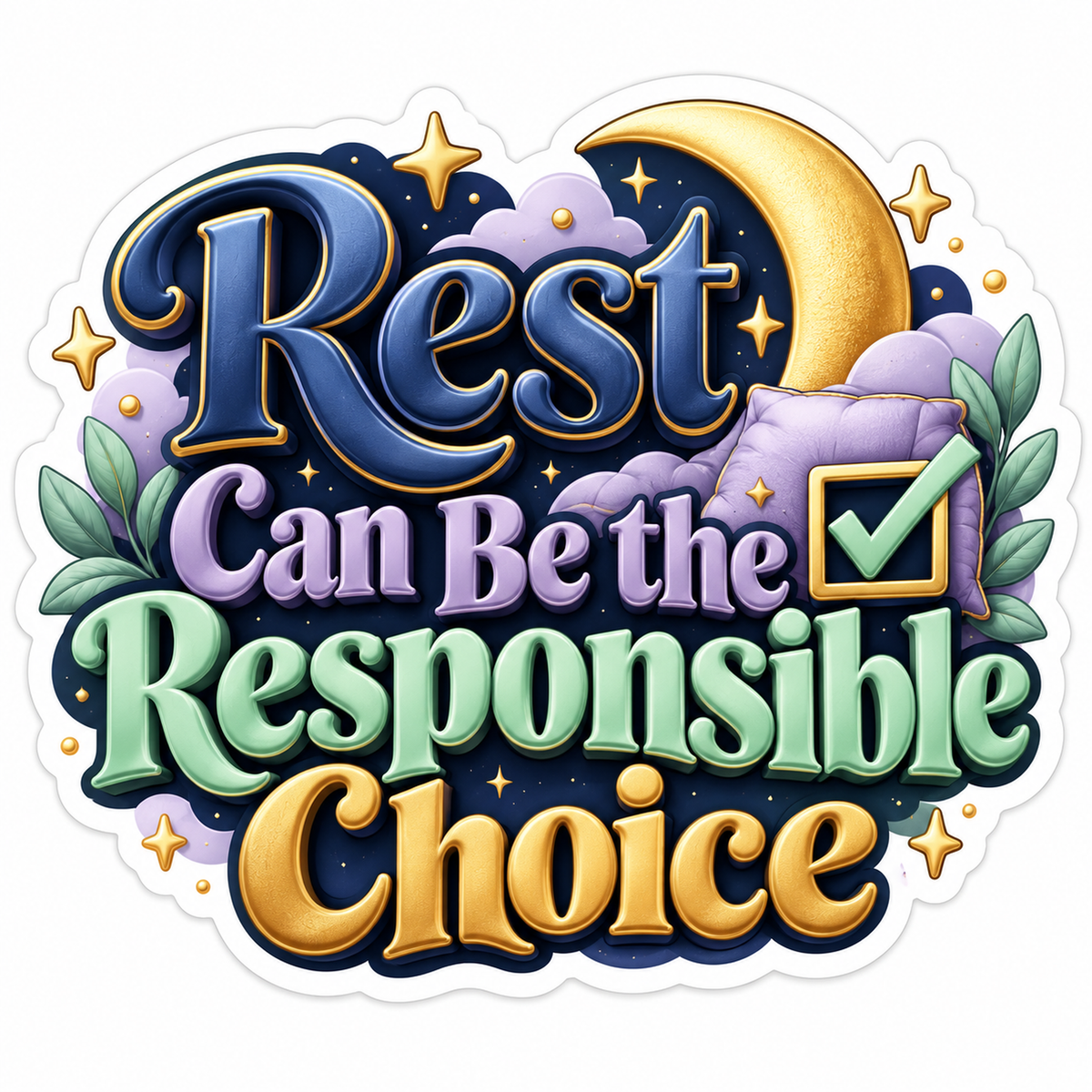 Crescent Moon and Rest Choice Quote Vinyl Decal Stickers