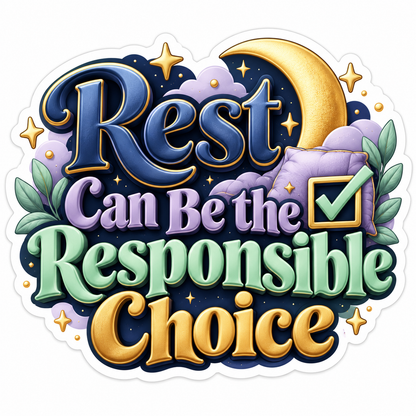 Crescent Moon and Rest Choice Quote Vinyl Decal Stickers