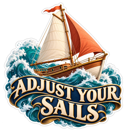 Sailboat on Ocean Waves Art Vinyl Decal Stickers
