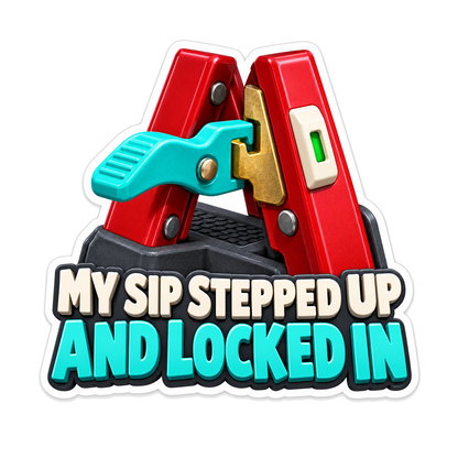 My Sip Stepped Up and Locked In Red Ladder Vinyl Decal Stickers