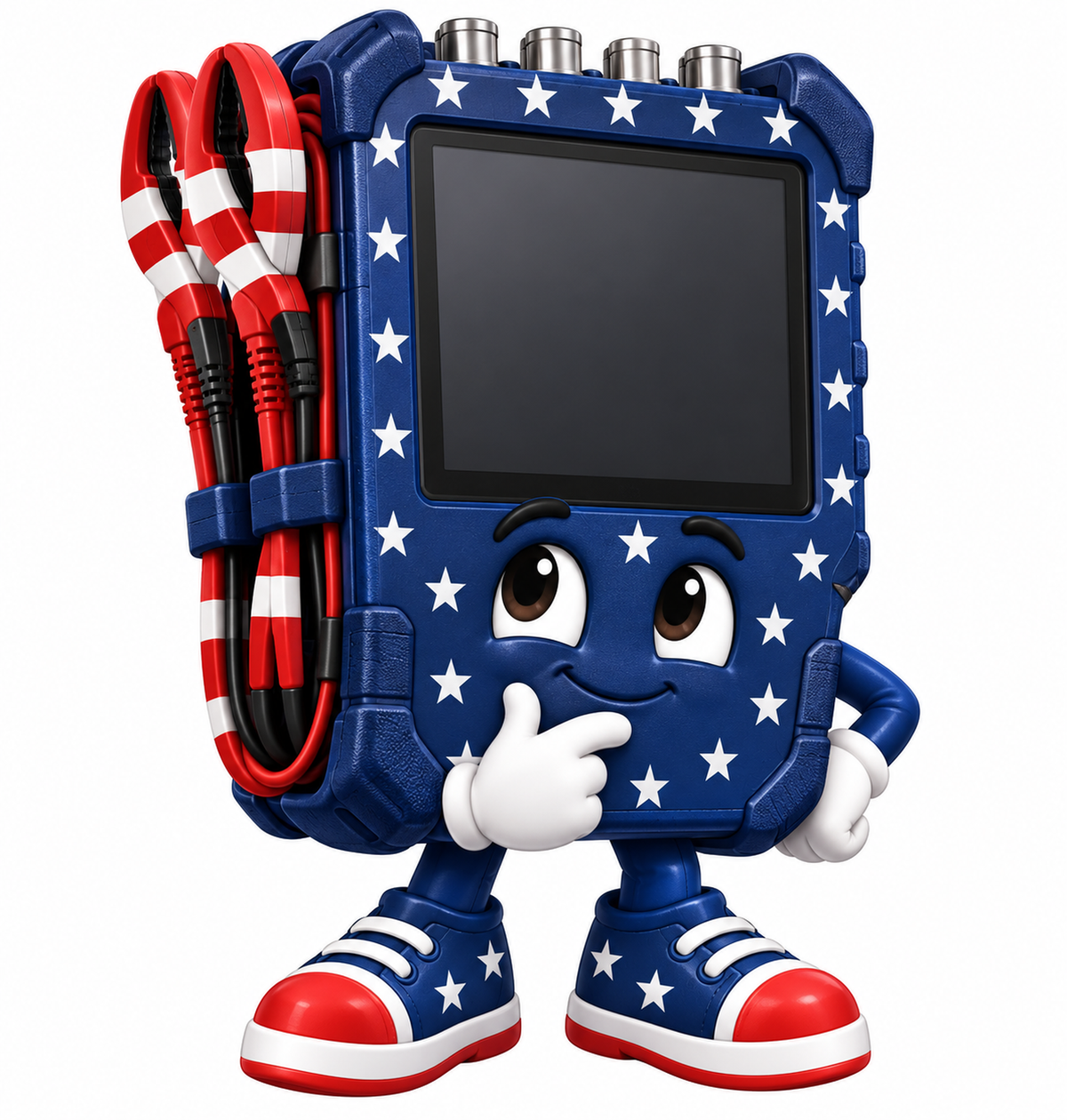 Patriotic Red Leads Thinking Mascot Art Vinyl Decal Stickers