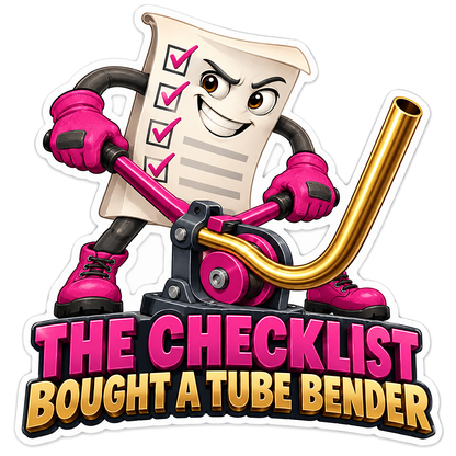Checklist Mascot Bending Gold Tube Vinyl Decal Stickers