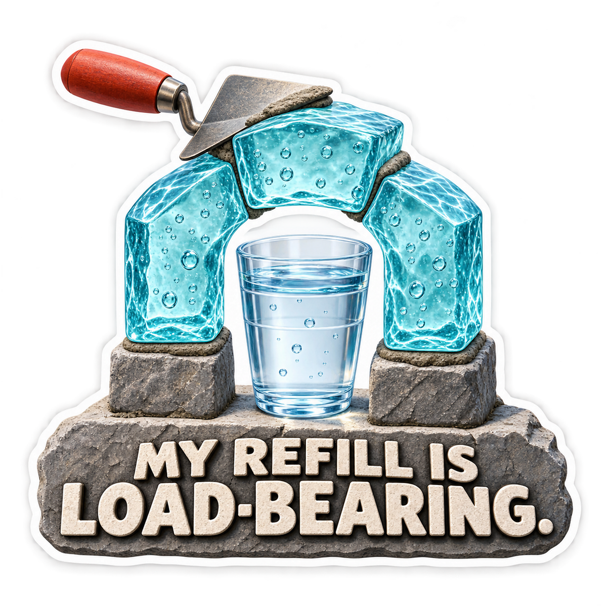 Ice Block Arch over Water Glass Art Vinyl Decal Stickers