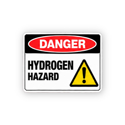 Red Hydrogen Exclamation Triangle Panel Vinyl Decal Stickers